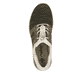 Grüne Rieker Damen Slipper N42G4-54 mit Ready2GO Slip-in Funktion sowie Gummizug. Schuh von oben.