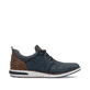Blaue Rieker Herren Slipper 11351-14 mit einem Gummizug sowie Komfortweite G 1/2. Schuh Innenseite.