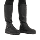 Schwarze Rieker Damen Hochschaftstiefel Z8990-00 mit einem Reißverschluss. Schuh am Fuß.