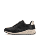 Schwarze Rieker Damen Sneaker Low M4903-03 aus Glattleder mit einer Schnürung. Schuh Außenseite.