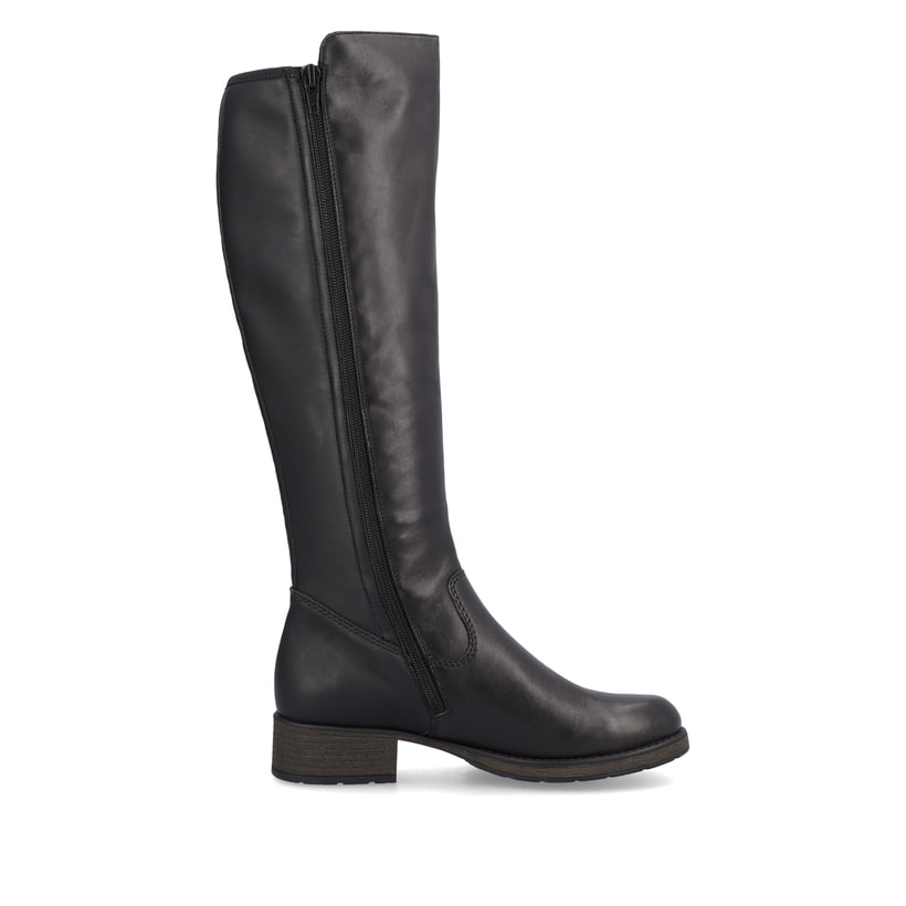 Schwarze Rieker Damen Hochschaftstiefel Z9591-01 aus Glattleder. Schuh Innenseite.