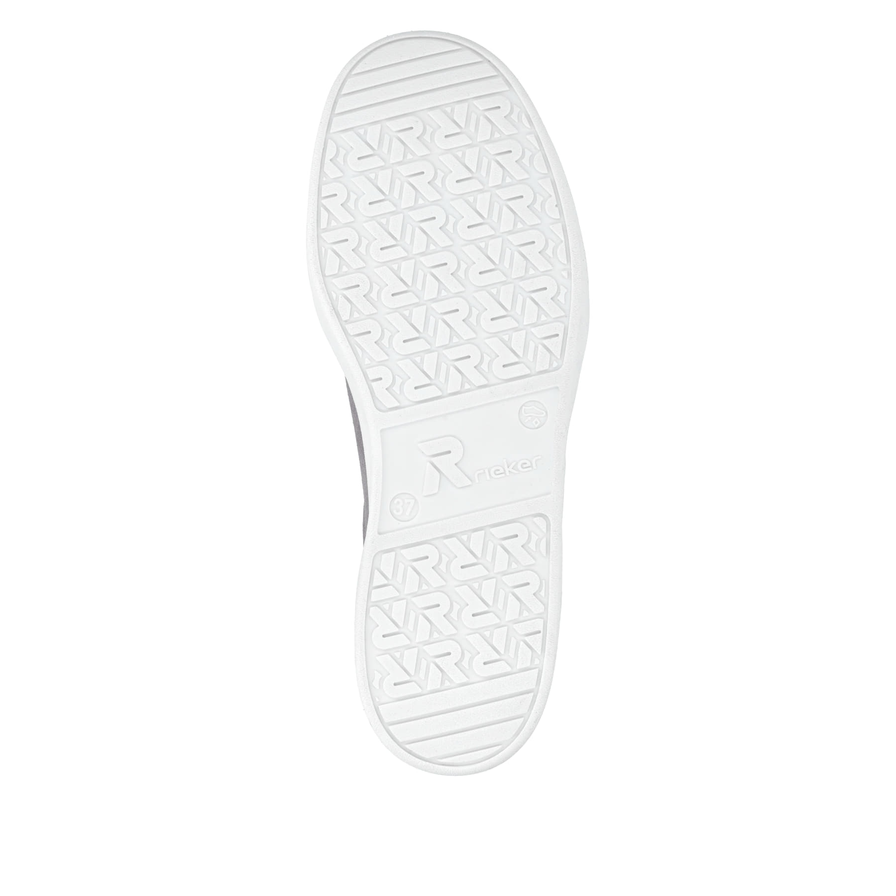 Graue Rieker Damen Sneaker Low W3700-40 mit einer Schnürung. Schuh Laufsohle.