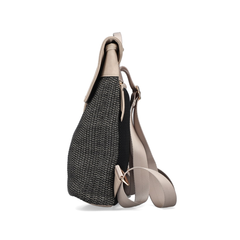 Sac à dos Rieker H1386-92 multi avec motif tressé, compartiment pour tablette et beaucoup d'autres compartiments. Côté droit.