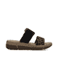 Dunkelbraune Rieker Damen Pantoletten V2392-24 mit angesagtem Animal-Print. Schuh Innenseite.