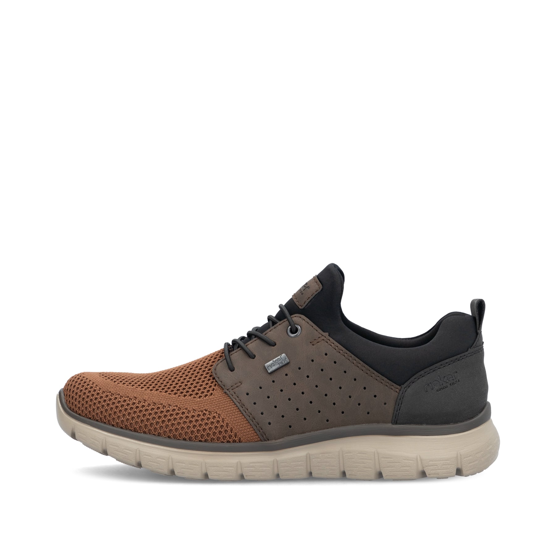 Braune Rieker Herren Slipper B6654-22 mit wasserabweisender RiekerTEX-Membran. Schuh Außenseite.