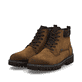 Braune Rieker Herren Schnürstiefel 30440-24 mit wasserabweisender TEX-Membran. Schuhpaar seitlich schräg.
