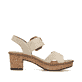 Beige Rieker Riemchensandaletten 63850-60 mit trendigen Schnalle. Schuh Innenseite.