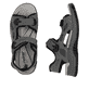 Graue Rieker Herren Trekkingsandalen 26955-42 mit einem Klettverschluss. Schuh von oben, liegend.