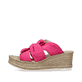 Rosane Rieker Damen Pantoletten 68789-31 mit dekorativer Schleife sowie Gummizug. Schuh Außenseite.