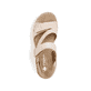 Beige Rieker Damen Riemchensandalen V2366-60 mit einem Klettverschluss. Schuh von oben.
