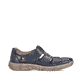 Blaue Rieker Herren Slipper 03578-14 mit Klettverschluss sowie der Extraweite H. Schuh Innenseite.