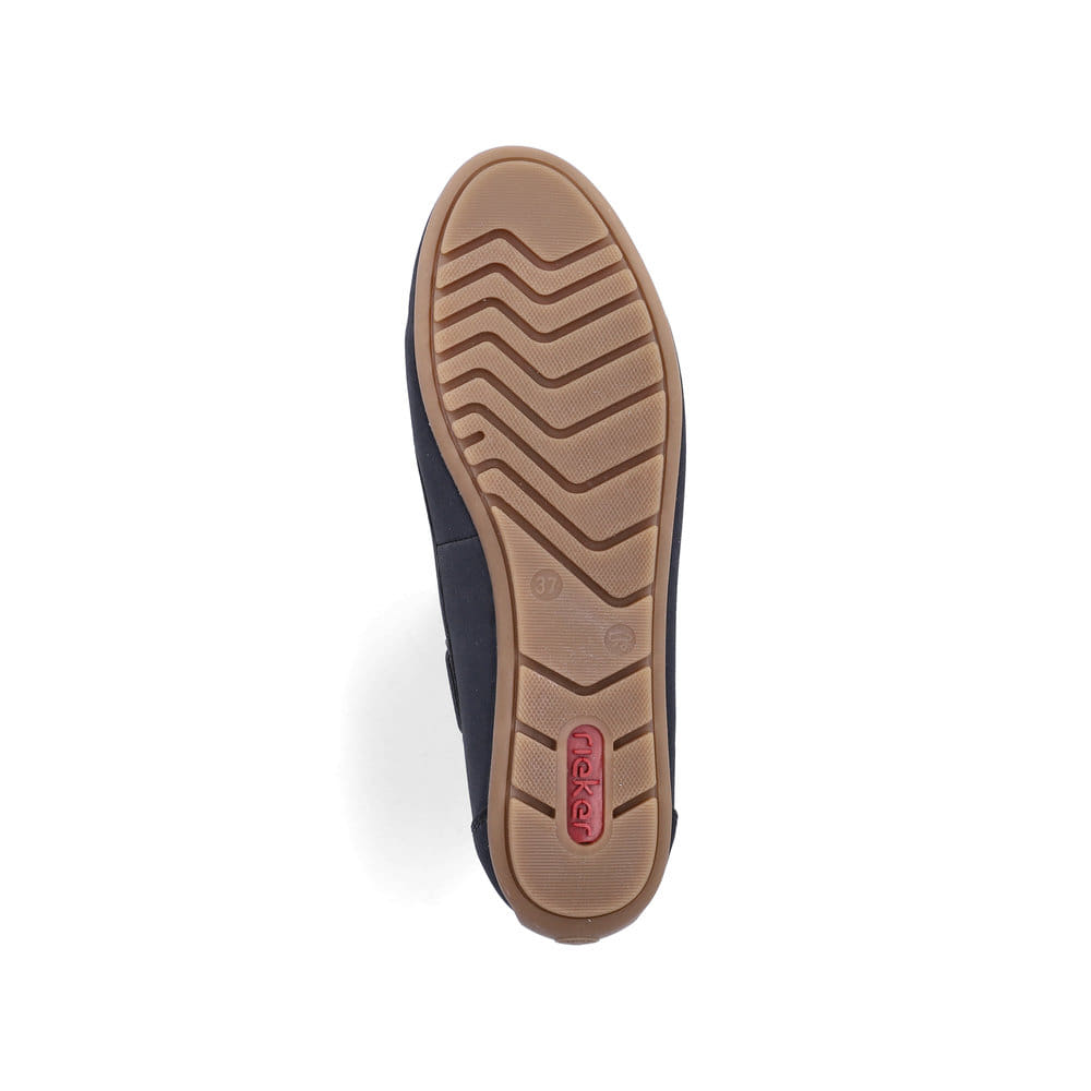 Blaue Rieker Damen Schnürschuhe 43800-15 mit einer herausnehmbaren Einlegesohle. Schuh Laufsohle.