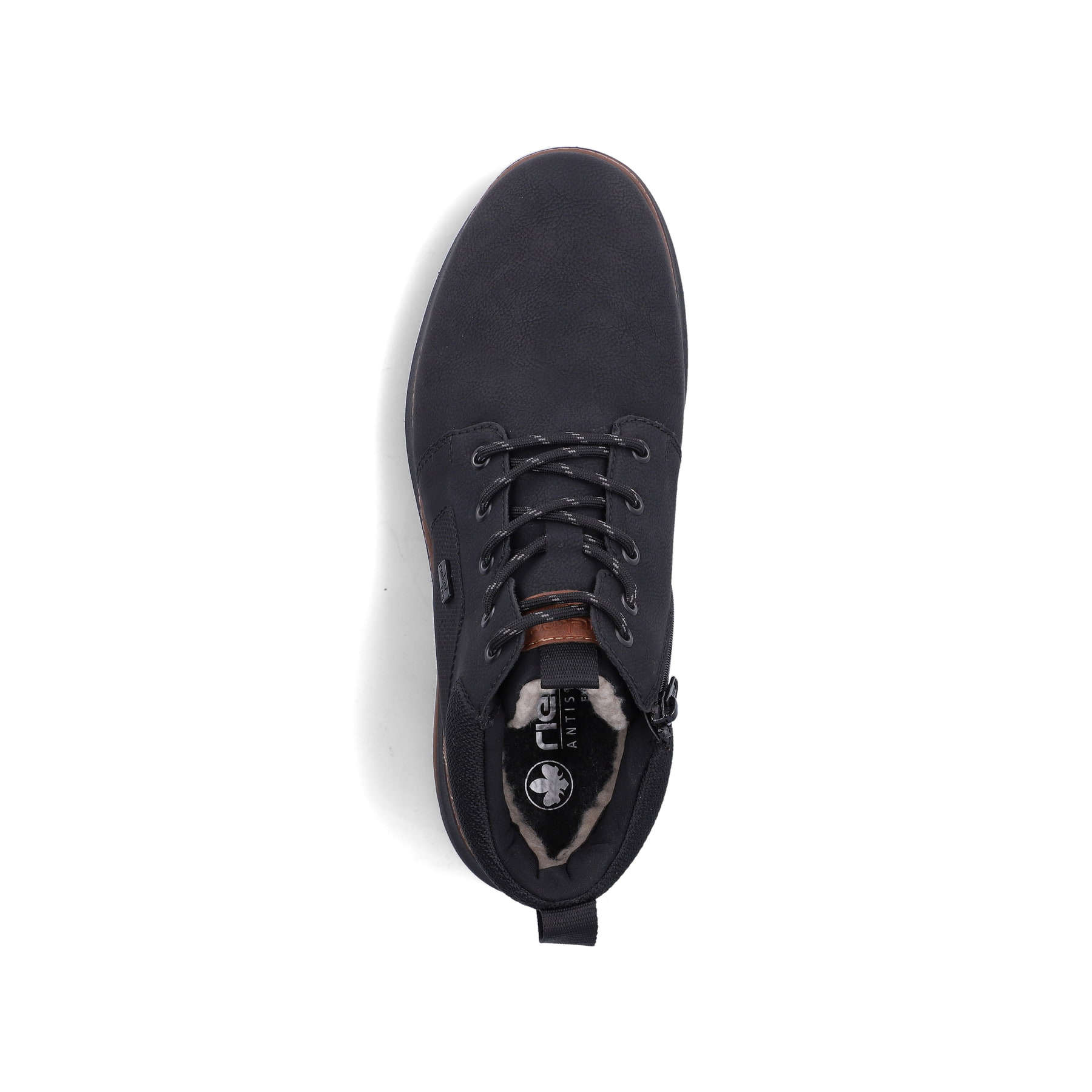 Schwarze Rieker Herren Sneaker High B5530-00 mit wasserabweisender TEX-Membran. Schuh von oben.