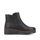 Bottines Rieker noires pour femmes X9165-00 avec fermeture éclair. Côté intérieur de la chaussure.