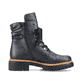 Königsblaue Rieker Damen Biker Boots 72621-14 mit Schnürung und Reißverschluss. Schuh Innenseite