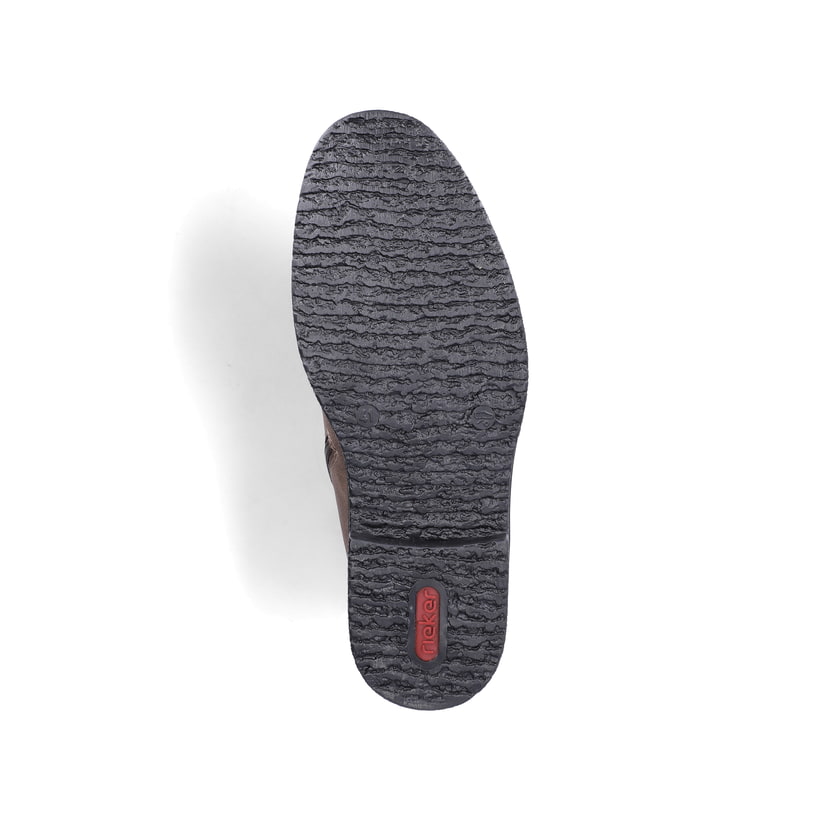 Braune Rieker Herren Schnürstiefel 33640-24 mit einem Reißverschluss. Schuh Laufsohle.