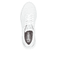 Weiße vegane Rieker Damen Sneaker Low W2700-80 mit einer Schnürung. Schuh von oben.