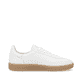 Weiße Rieker Damen Sneaker Low W2200-80 mit Schnürung sowie abriebfester Sohle. Schuh Innenseite.