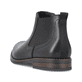 
Nachtschwarze Rieker Herren Chelsea Boots 10374-00 mit einer robusten Profilsohle. Schuh von hinten