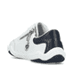 Weiße vegane Rieker Damen Schnürschuhe 45215-80, Barfußschuhe mit Reißverschluss. Schuh von hinten.