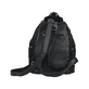 Rieker Damen Rucksack H1055-02 in Schwarz-Gemustert aus Kunstleder mit Reißverschluss. Rucksack getragen.