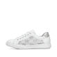 Weiße Rieker Damen Sneaker Low 45606-80 mit einer Schnürung. Schuh Außenseite.
