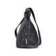 Rieker Handtasche H1657-90 in Schwarz mit Innenfach, Reißverschluss und Handyfach. Linksseitig.