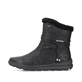 
Tiefschwarze Rieker Damen Kurzstiefel Z0070-00 mit einer robusten Profilsohle. Schuh Außenseite