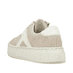 Beige Rieker Damen Sneaker Low N9920-62 mit einem Reißverschluss. Schuh von hinten.