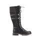 Schwarze Rieker Damen Hochschaftstiefel 94732-00 mit einem Reißverschluss. Schuh Innenseite.