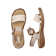 Beige Rieker Damen Riemchensandalen 608Z3-60 mit trendigen Schnalle. Schuh von oben, liegend.