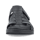 Schwarze Rieker Herren Sandalen 24262-00 mit einem Klettverschluss. Schuh von vorne.