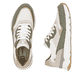 Weiße Rieker Herren Sneaker Low U0906-82 mit Schnürung sowie flexibler Sohle. Schuh von oben, liegend.