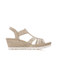 Rosane Rieker Keilsandaletten 61913-31 mit Schmuckelementen sowie einem Gummizug. Schuh Innenseite.