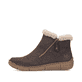 Dunkelbraune Rieker Damen Kurzstiefel Z3753-25 mit weichem Kragen. Schuh Außenseite.