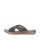 Blaue Rieker Herren Pantoletten 21491-14 mit der Komfortweite G 1/2. Schuh Außenseite.
