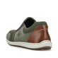 Grüne Rieker Herren Slipper 08869-54 mit einem Gummizug sowie Komfortweite G 1/2. Schuh von hinten.