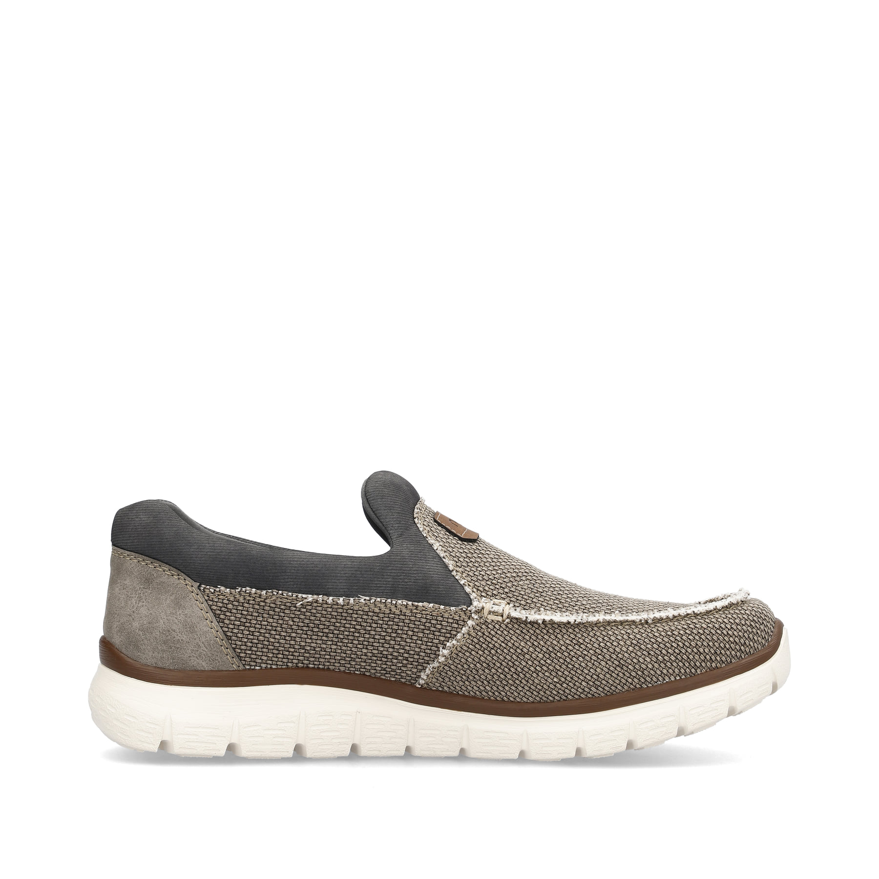 Rieker Mocassini Uomo Modello B6651, Comfort E Vestibilità Ampia, Colore Beige, Numero 44