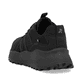 Schwarze Rieker Herren Sneaker Low U1303-00 mit Gummizug sowie flexibler Sohle. Schuh von hinten.