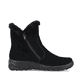 Tiefschwarze Rieker Damen Kurzstiefel L7162-00 mit einer schockabsorbierenden Sohle. Schuh von hinten