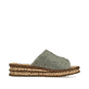 Mintgrüne Rieker Damen Pantoletten 62905-53 mit moderner Spannnaht. Schuh Innenseite.