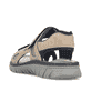 Beige Rieker Herren Trekkingsandalen 26761-65 mit einem Klettverschluss. Schuh von hinten.