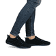 Schwarze vegane Rieker Damen Schnürschuhe 45222-00,Barfußschuhe mit Einlegesohle. Schuh am Fuß.