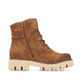 Kamelbraune Rieker Damen Schnürstiefel Y3329-24 mit einem Reißverschluss. Schuh Innenseite.