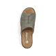Mintgrüne Rieker Damen Pantoletten 62905-53 mit moderner Spannnaht. Schuh von oben.