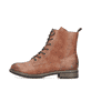 Hellbraune Rieker Damen Schnürstiefel 72220-24 mit einem Reißverschluss. Schuh Außenseite.