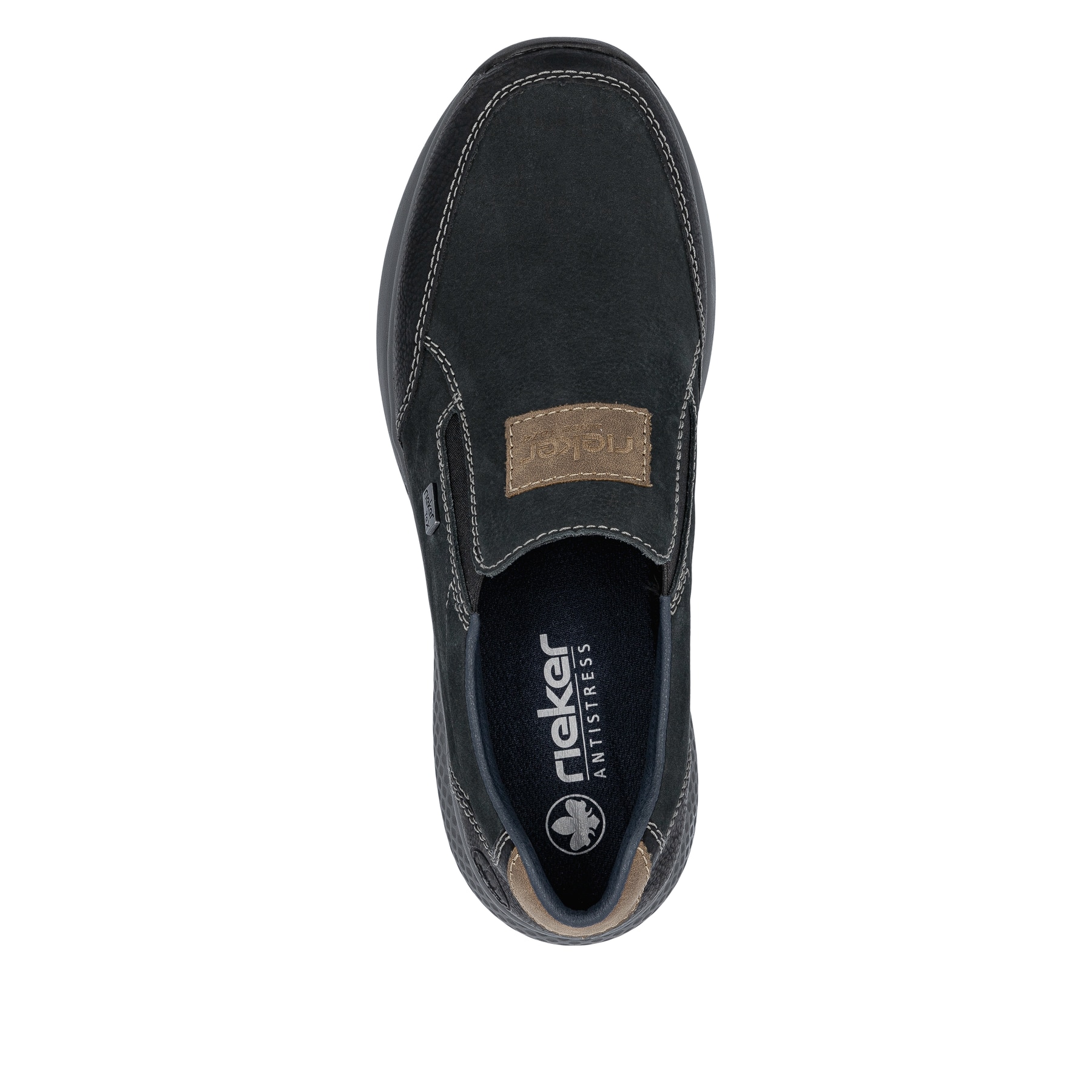 Blaugraue Rieker Herren Sneaker Low B7613-14 mit einer schockabsorbierenden Sohle. Schuh Innenseite
