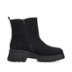 Schwarze Rieker Damen Kurzstiefel 71864-00 mit einem Reißverschluss. Schuh Innenseite.