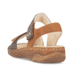 Braune Rieker Damen Riemchensandalen V2860-24 mit handgestickten Nähten. Schuh von hinten.