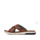 Braune Rieker Herren Pantoletten 25283-22 mit einem Klettverschluss. Schuh Außenseite.
